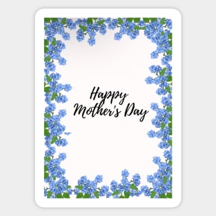 Mothers day blue flower design Sticker